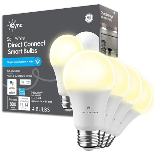 GE CYNC Smart LED Bulbs 4-Pack, Soft White