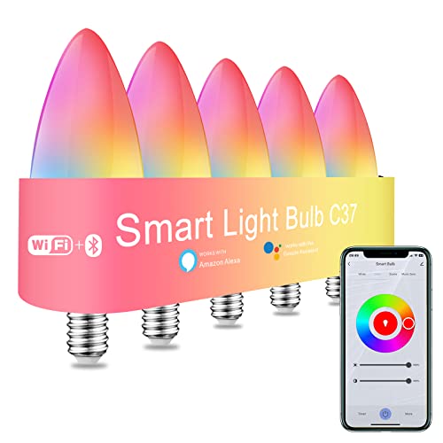 XFOX RGB+CCT Smart LED Bulbs, 5 Pack