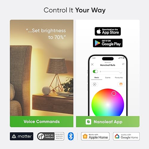 Nanoleaf Essentials Smart LED Color-Changing Bulb