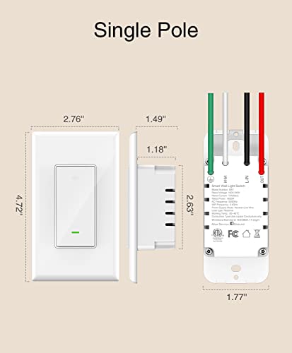 GHome Wi-Fi Smart Light Switch with Voice Control