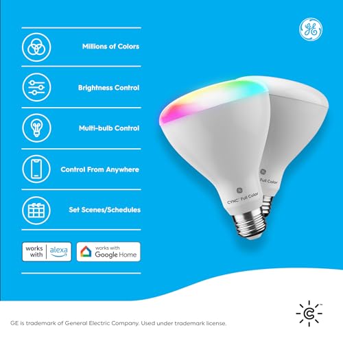 GE CYNC Color Changing Smart LED Bulbs (2 Pack)
