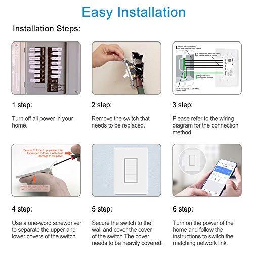 WiFi Smart Light Switch, Triple Switch, Alexa/Google Compatible