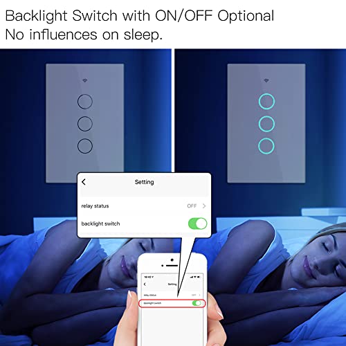 MOES 3-Gang Smart WiFi Touch Wall Switch