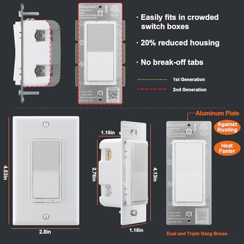 Z-Wave Plus Smart 3-Way Dimmer Light Switch