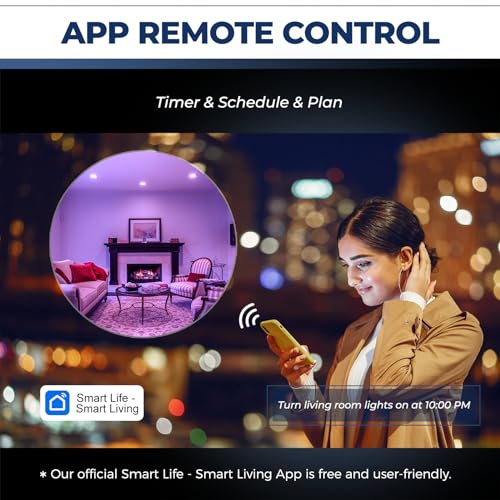 Smart BR30 Light Bulbs Compatible with Alexa/Google