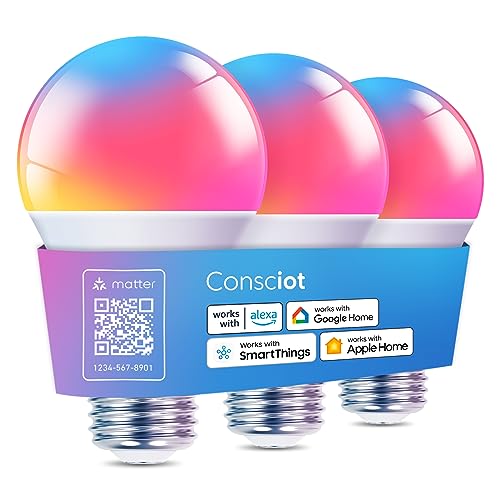 Smart Color Changing WiFi LED Light Bulbs - 3 Pack