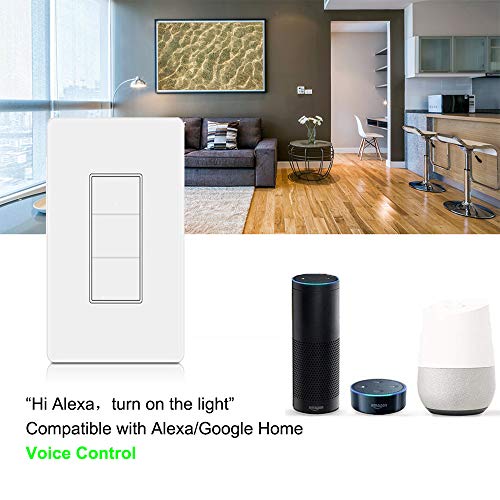 WiFi Smart Light Switch, Triple Switch, Alexa/Google Compatible