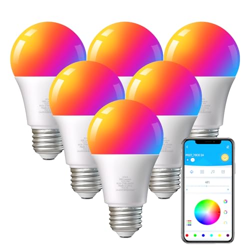 TJOY 6-Pack Smart RGB Light Bulbs with Alexa