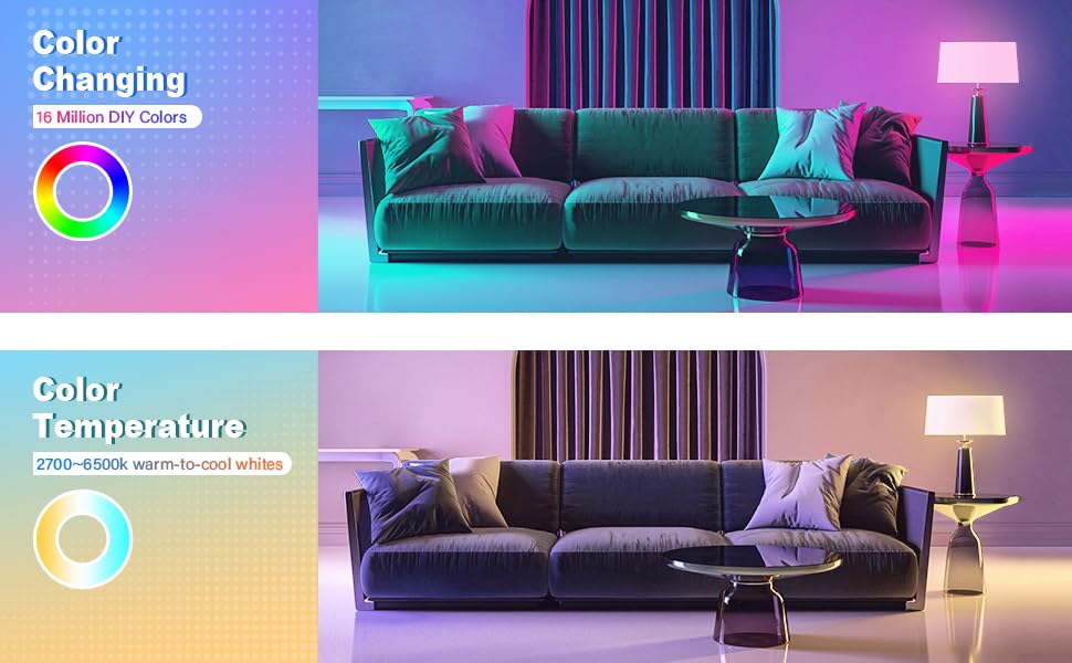 Color-Changing Smart LED Bulb with Alexa Compatibility