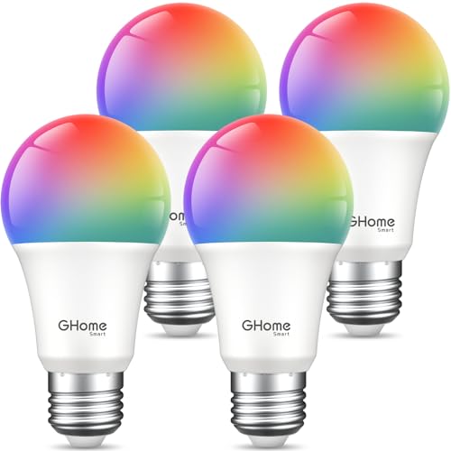 Ghome Smart RGB LED Light Bulbs, 4 Pack