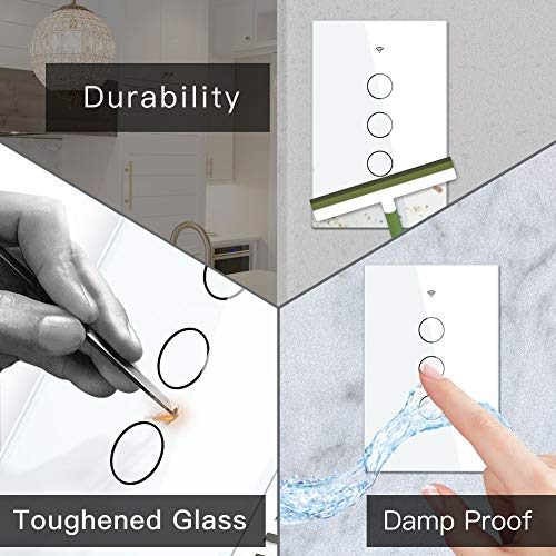 MOES 3-Gang Smart WiFi Touch Wall Switch