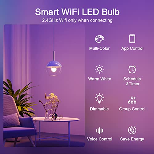 Ghome Smart RGB LED Light Bulbs, 4 Pack