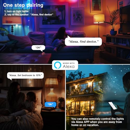 MELPO Color Changing Smart Light Bulbs, 1300LM