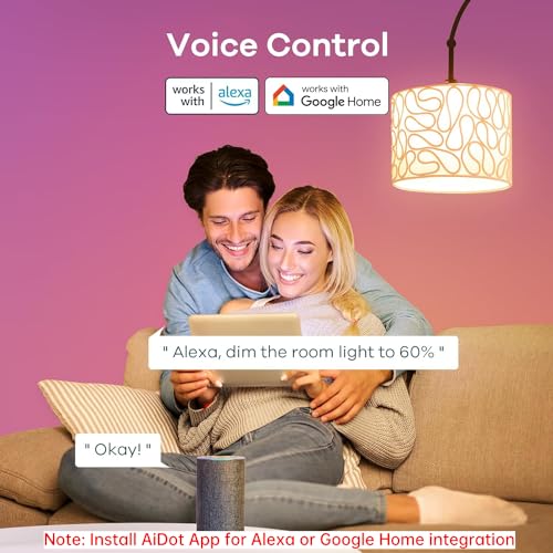 Smart WiFi Light Bulbs with Remote Control - 4 Pack