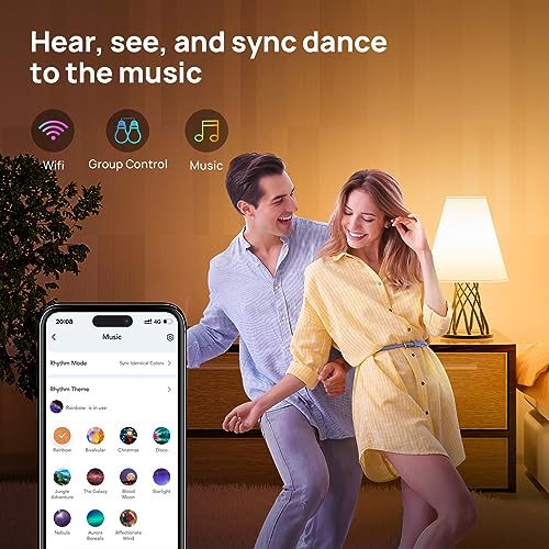 Smart Color Changing WiFi LED Light Bulbs - 3 Pack