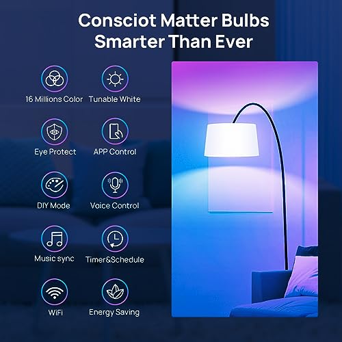 Smart Color Changing WiFi LED Light Bulbs - 3 Pack