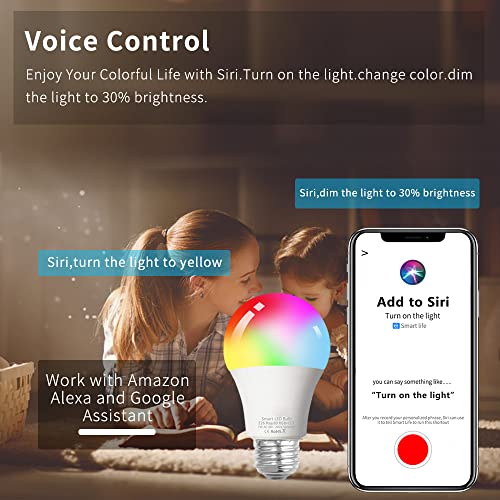 Smart WiFi LED Color Changing Light Bulbs 4-Pack