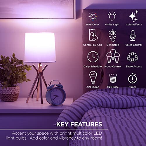 Multicolor Smart LED Light Bulb 2-Pack