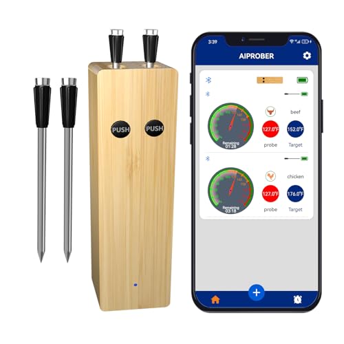 Bluetooth Meat Thermometer with 500FT Range and App Control