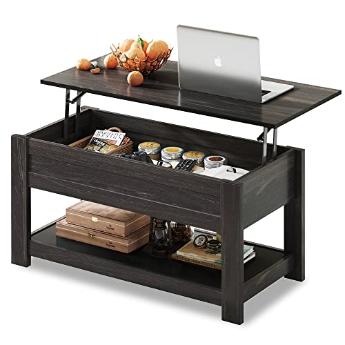 Coffee Table with Hidden Compartment, Storage Shelf 39