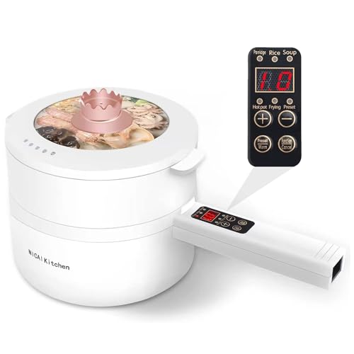 NICAI Kitchen Electric Hot Pot, 1.8L Multifunctional Cooker