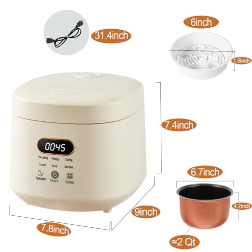 NUNET 6-1 Multi-Functional Smart Rice Cooker, 2QT