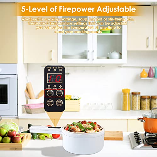 NICAI Kitchen Electric Hot Pot, 1.8L Multifunctional Cooker