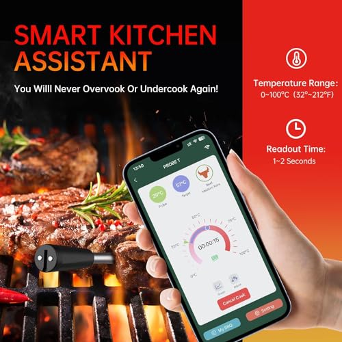 Wamoma Wireless Smart Meat Thermometer with App Control