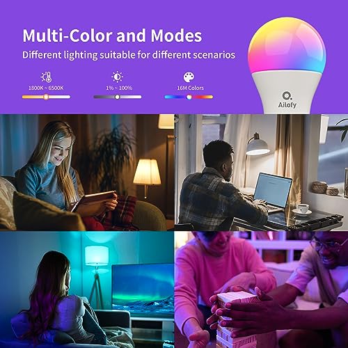 Ailofy Smart LED Light Bulbs, Alexa & Google Compatible