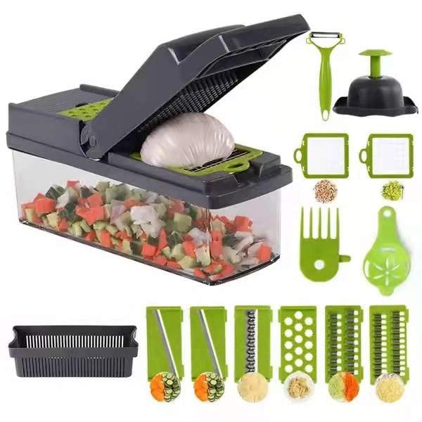 14-in-1 Kitchen Vegetable Slicer and Chopper Container