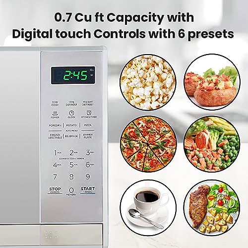 Compact 700W Microwave Oven, Digital Controls, 0.7 cu.ft