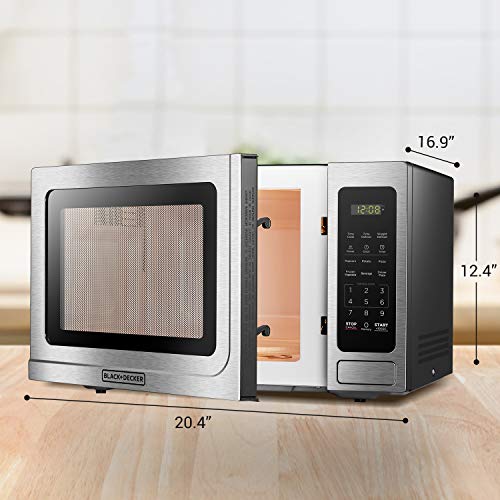 BLACK+DECKER Digital Microwave Oven with Turntable, Child Safety
