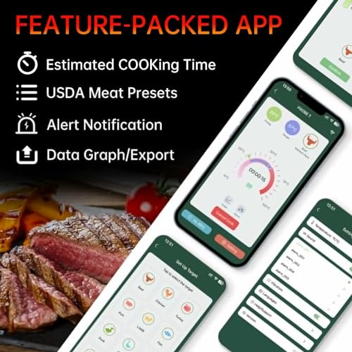Wamoma Wireless Smart Meat Thermometer with App Control
