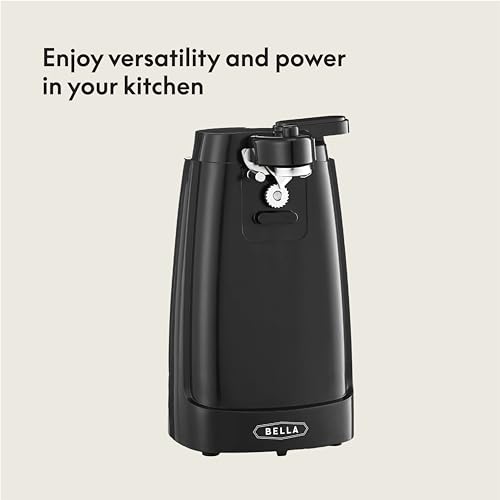 BELLA Electric Can Opener with Knife Sharpener, Multifunctional