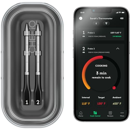 Smart Wireless Meat Thermometer with 2 Probes & Bluetooth