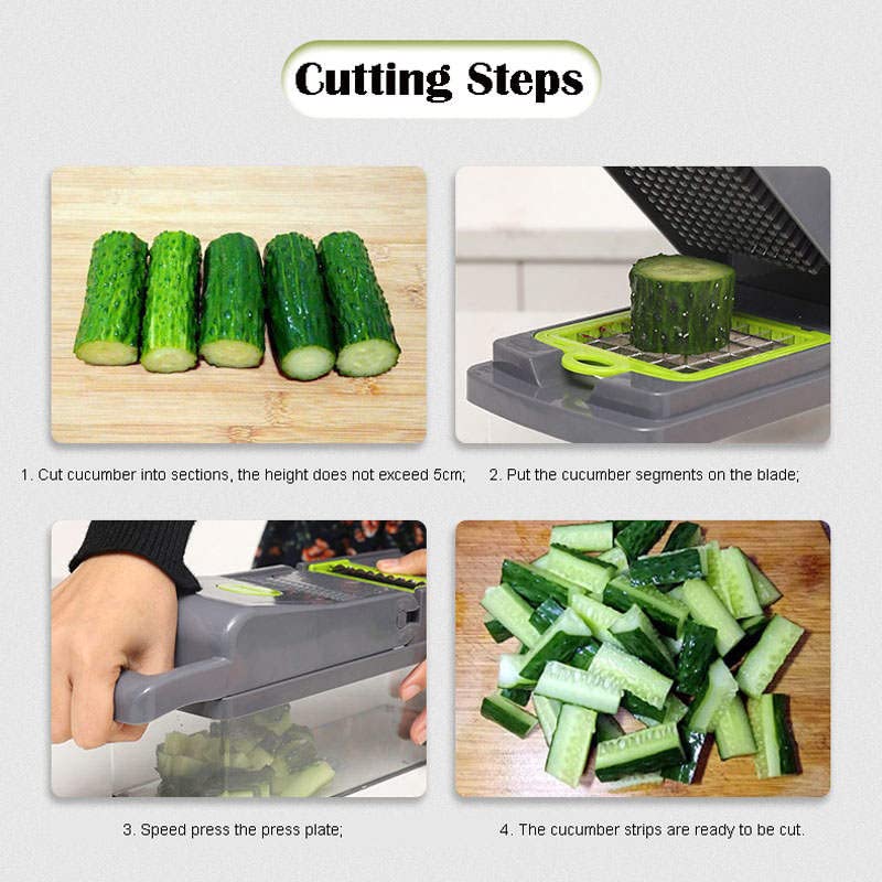 14-in-1 Kitchen Vegetable Slicer and Chopper Container