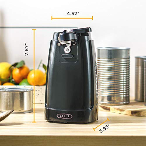 BELLA Electric Can Opener with Knife Sharpener, Multifunctional