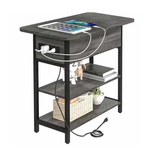 Yoobure End Table with Charging Station and USB Ports