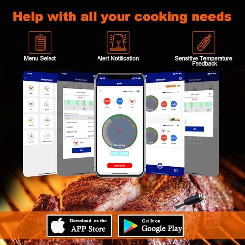 Smart Bluetooth Oven Thermometer for Remote BBQ Monitoring