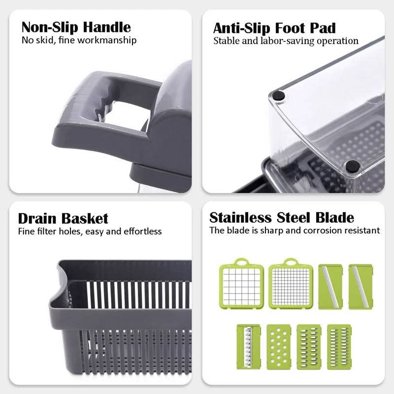 14-in-1 Kitchen Vegetable Slicer and Chopper Container