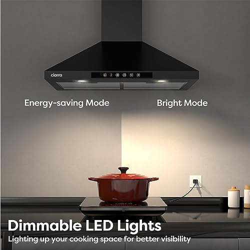 30" Black Range Hood with Voice Control, Wall Mount