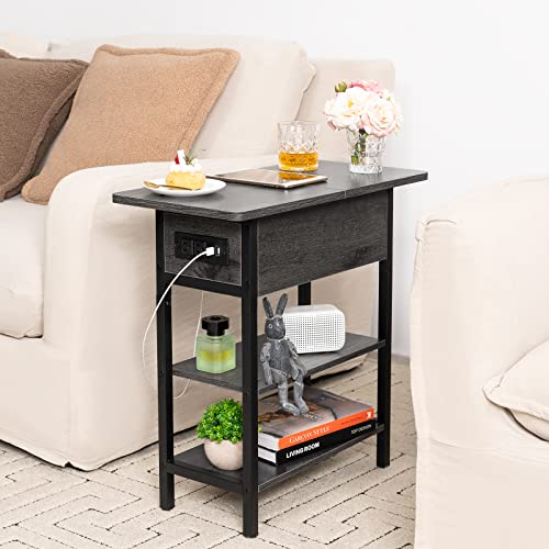 Yoobure End Table with Charging Station and USB Ports
