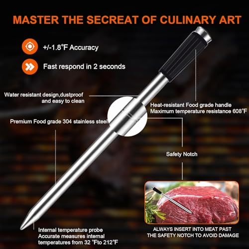 Smart Bluetooth Oven Thermometer for Remote BBQ Monitoring