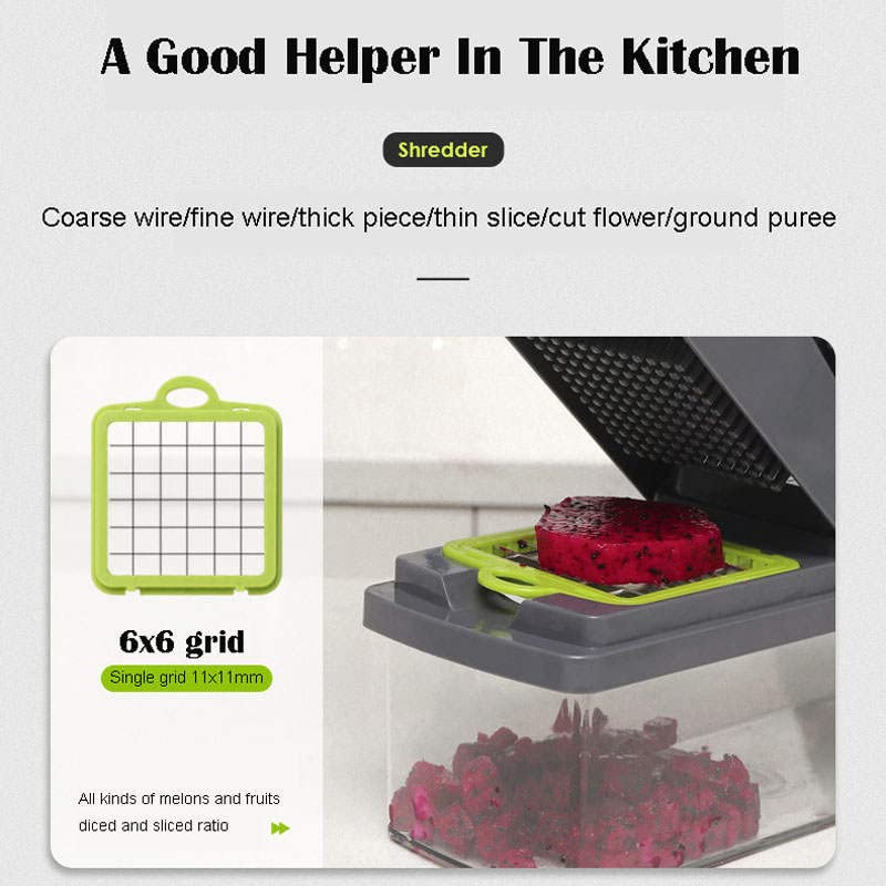 14-in-1 Kitchen Vegetable Slicer and Chopper Container