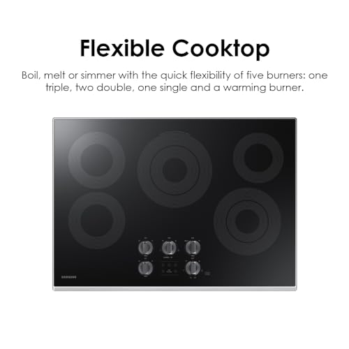 SAMSUNG 30" Smart Electric Cooktop, 5 Elements, Stainless Steel