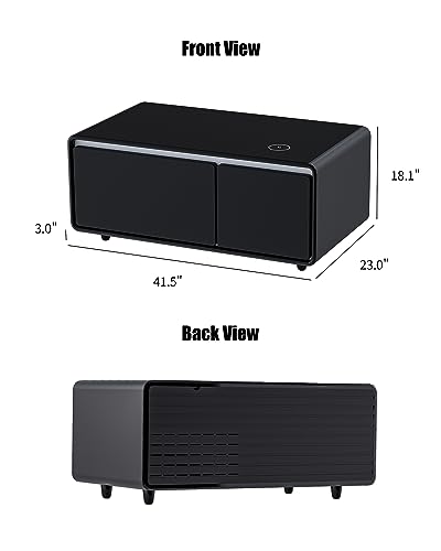 LIVTAB Smart Coffee Table with Fridge & Charging