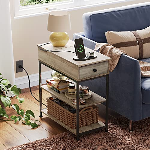 Smart Side Table with USB Ports and Outlets