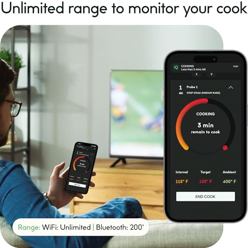 Smart Wireless Meat Thermometer with 2 Probes & Bluetooth