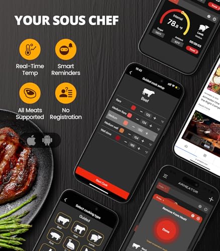Vicseed Wireless Smart Meat Thermometer - Dual Alerts