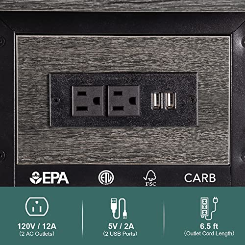 Yoobure End Table with Charging Station and USB Ports